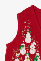 Vintage Red Snowmen Ugly Christmas Vest (2000s)