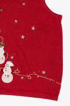 Vintage Red Snowmen Ugly Christmas Vest (2000s)