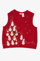 Vintage Red Snowmen Ugly Christmas Vest (2000s)