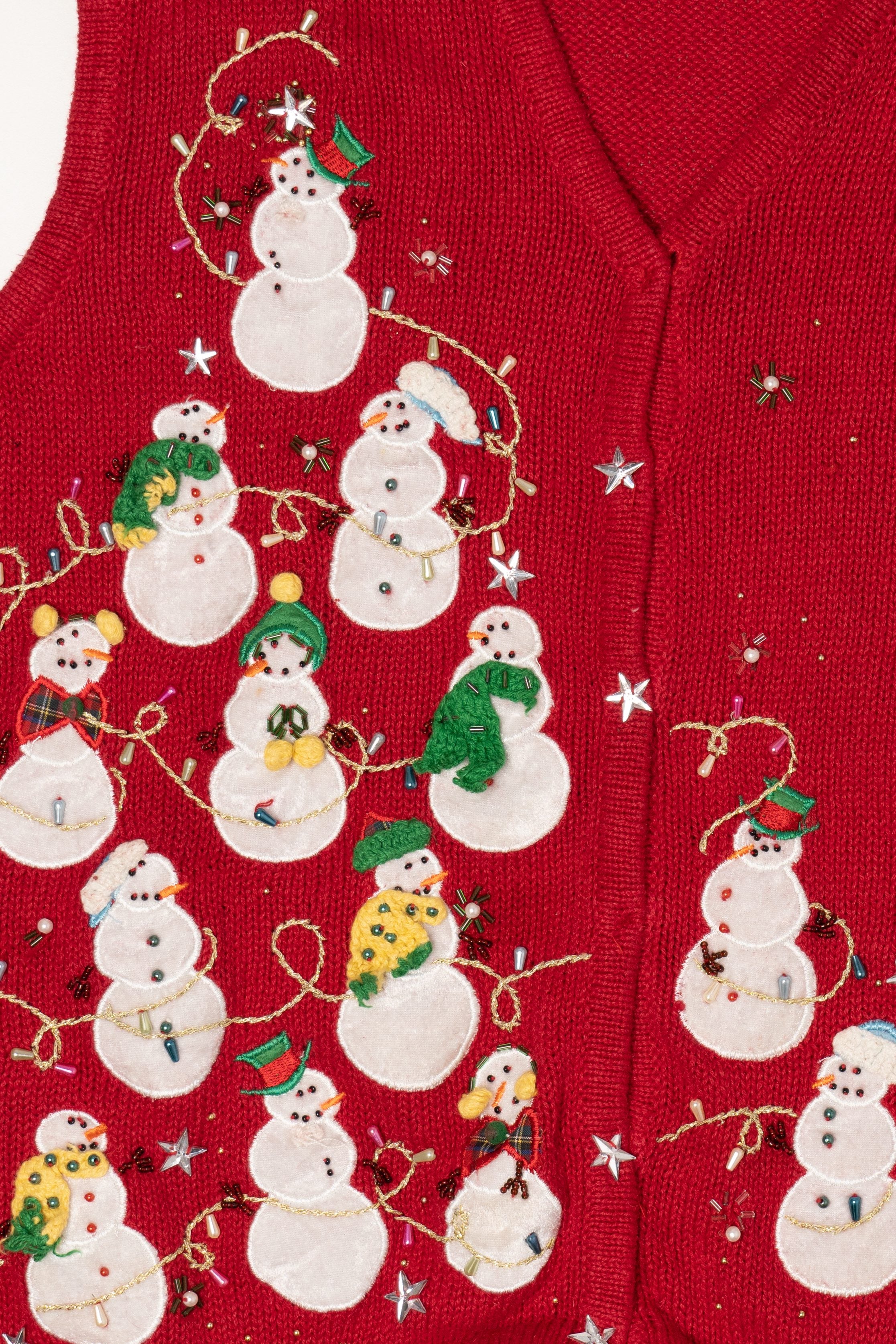 Vintage Red Snowmen Ugly Christmas Vest (2000s)