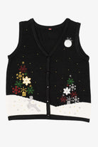 Vintage Black Reindeer Ugly Christmas Vest (2000s)