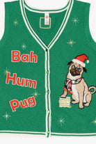 Green "Bah Hum Pug" Ugly Christmas Vest (2010s)