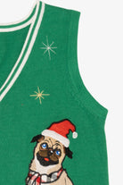 Green "Bah Hum Pug" Ugly Christmas Vest (2010s)