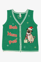 Green "Bah Hum Pug" Ugly Christmas Vest (2010s)