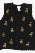 Vintage Black VJ Petites Bells Ugly Christmas Vest (1990s)