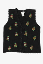 Vintage Black VJ Petites Bells Ugly Christmas Vest (1990s)