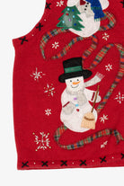 Vintage Red Designers Studio Originals Snowmen Ugly Christmas Vest (1990s)