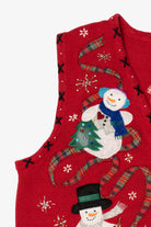 Vintage Red Designers Studio Originals Snowmen Ugly Christmas Vest (1990s)