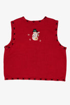 Vintage Red Designers Studio Originals Snowmen Ugly Christmas Vest (1990s)