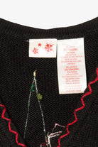Black Santa Decorating Trees Ugly Christmas Vest