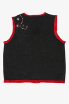 Vintage Black White Stag Snowmen Ugly Christmas Vest (1990s)