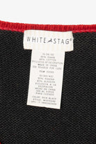 Vintage Black White Stag Snowmen Ugly Christmas Vest (1990s)