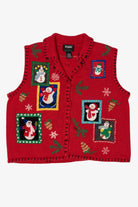 Vintage Red Designers Originals Studio Snowmen Ugly Christmas Vest (1990s)
