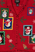 Vintage Red Designers Originals Studio Snowmen Ugly Christmas Vest (1990s)