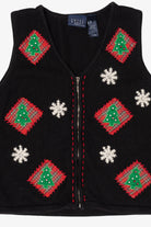 Vintage Black Crazy Horse Trees Ugly Christmas Vest (2000s)