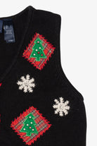 Vintage Black Crazy Horse Trees Ugly Christmas Vest (2000s)