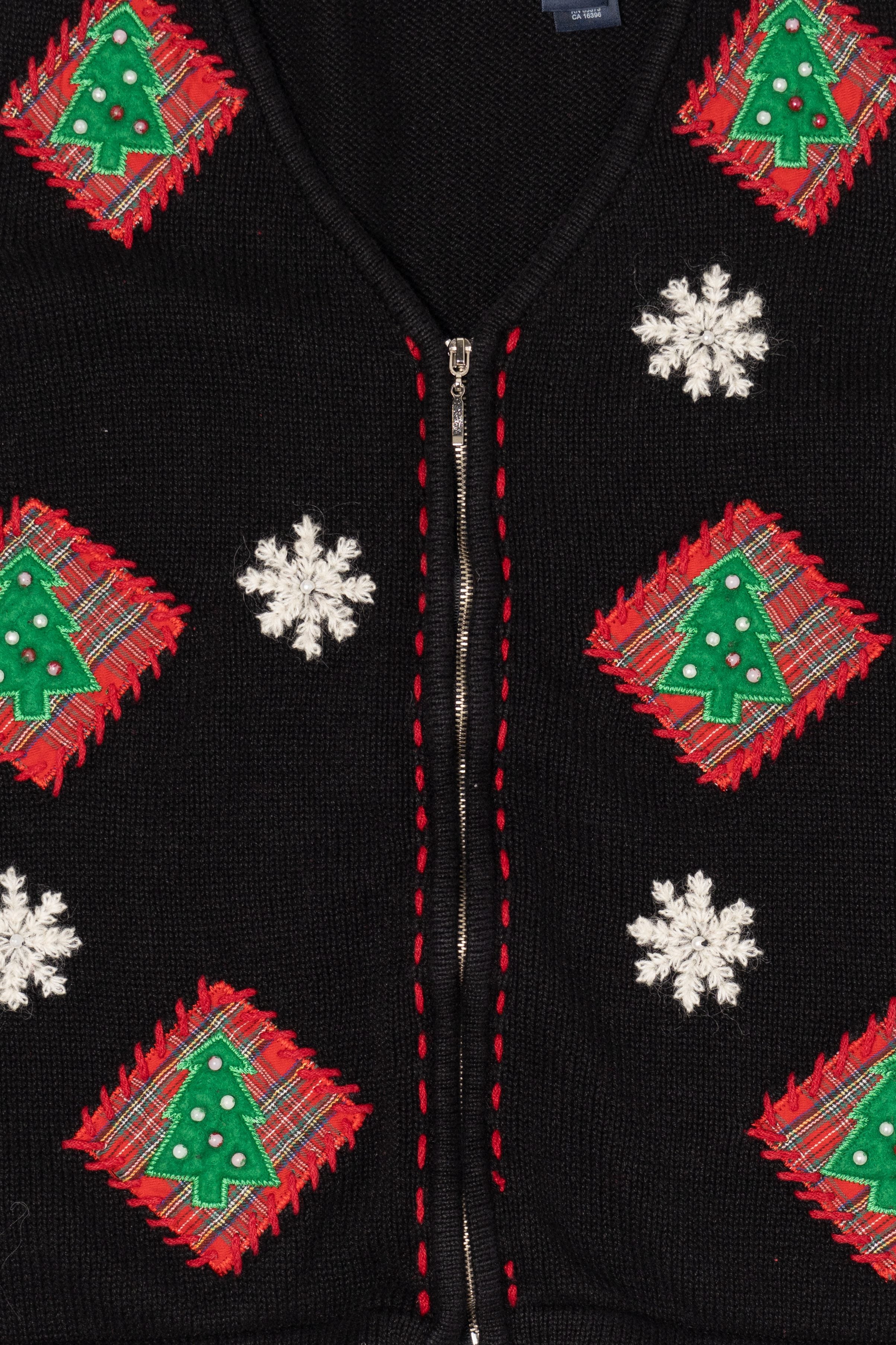 Vintage Black Crazy Horse Trees Ugly Christmas Vest (2000s)
