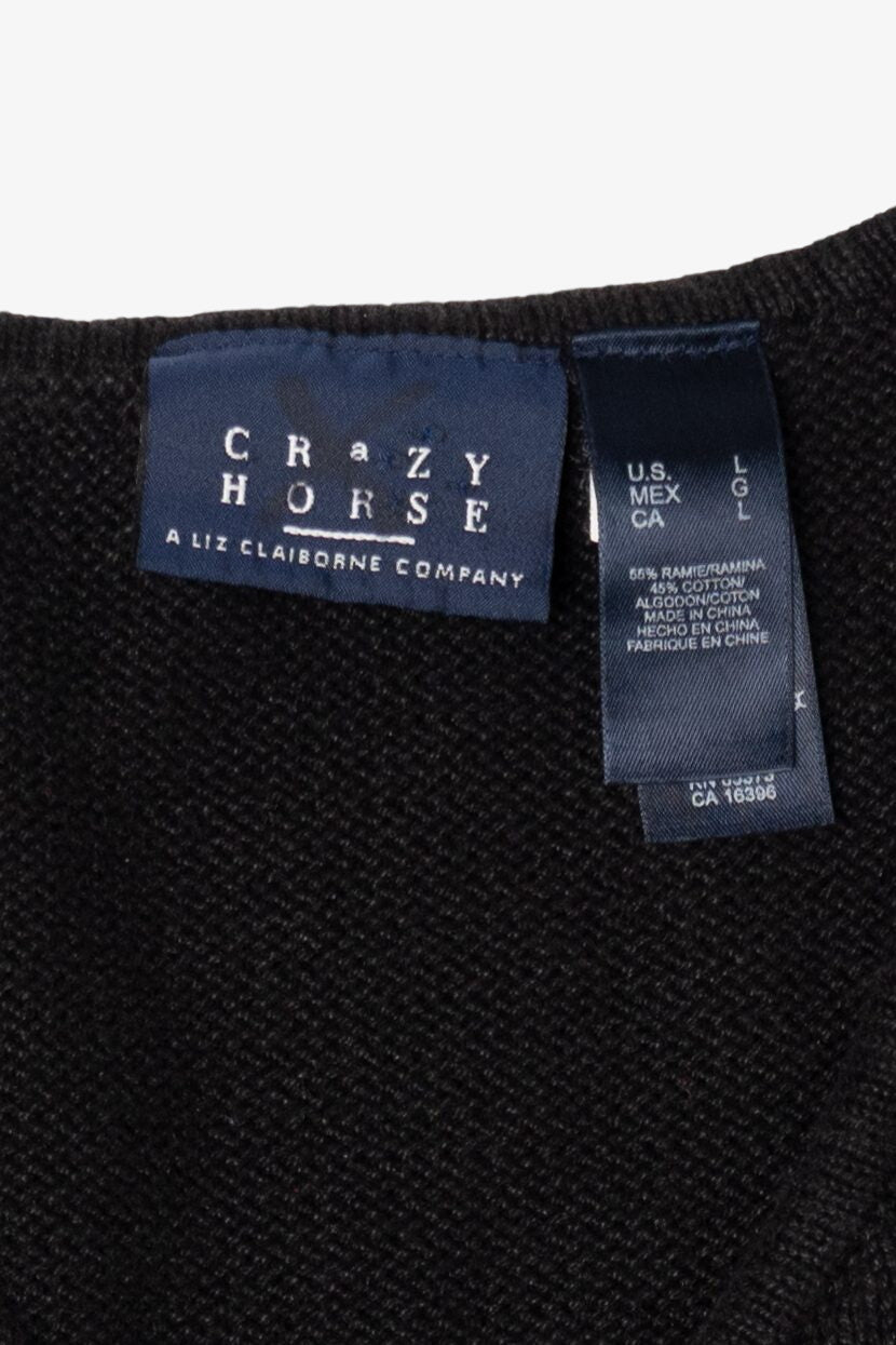 Vintage Black Crazy Horse Trees Ugly Christmas Vest (2000s)