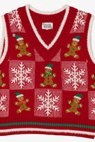 Red Major Label Group Gingerbread Pattern Ugly Christmas Vest (2010s)