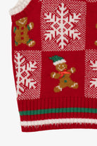 Red Major Label Group Gingerbread Pattern Ugly Christmas Vest (2010s)