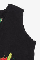 Vintage Black Designers Originals Studio Poinsettias Ugly Christmas Vest (1990s)