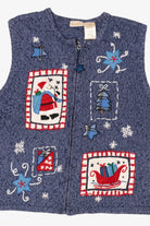 Vintage Blue Bobbie Brooks Ugly Christmas Vest (1990s)