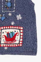 Vintage Blue Bobbie Brooks Ugly Christmas Vest (1990s)