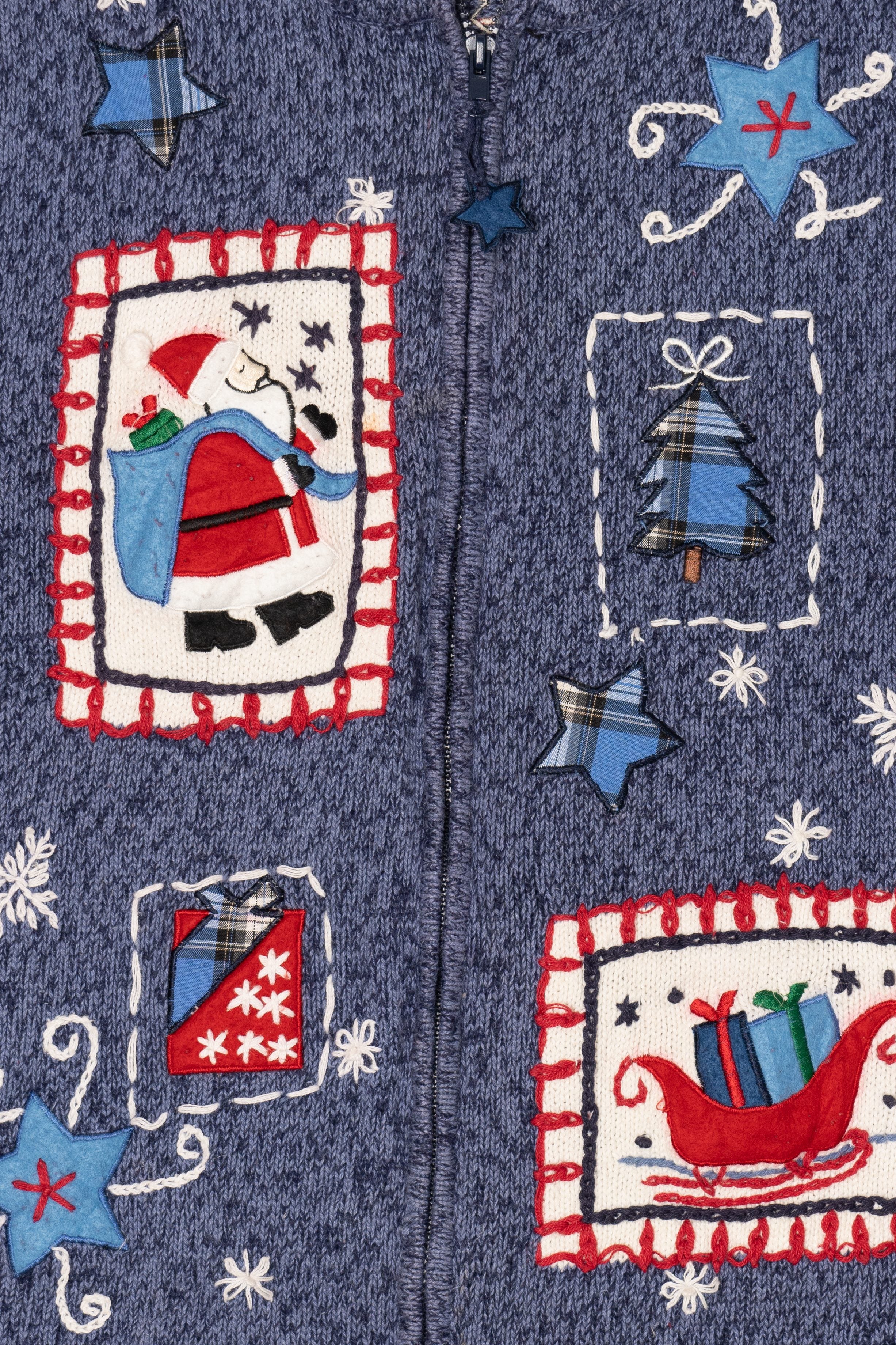 Vintage Blue Bobbie Brooks Ugly Christmas Vest (1990s)