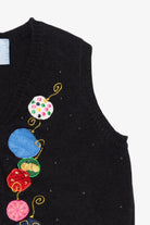 Vintage Black Holiday Editions Ornaments Ugly Christmas Vest (2000s)