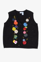 Vintage Black Holiday Editions Ornaments Ugly Christmas Vest (2000s)