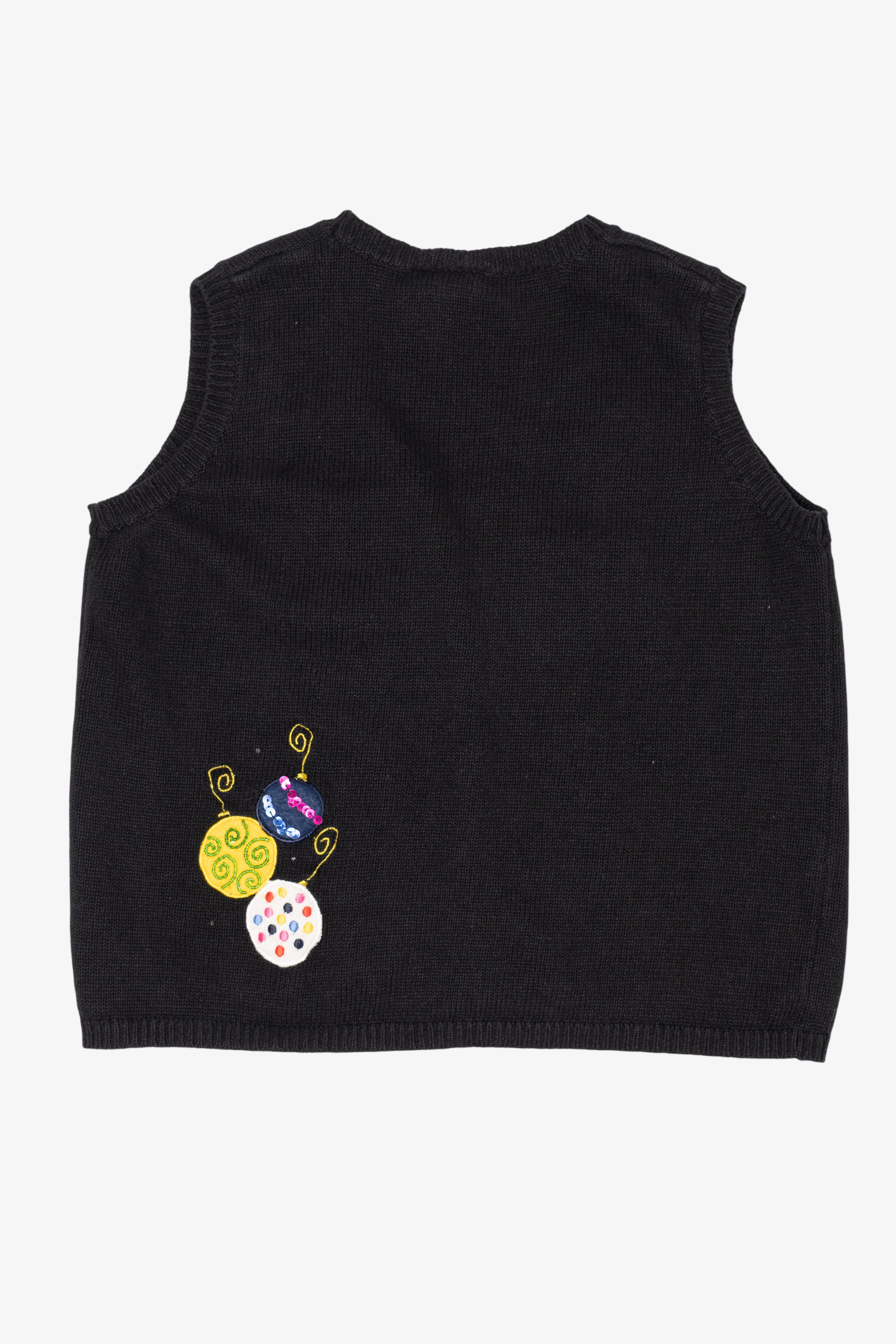 Vintage Black Holiday Editions Ornaments Ugly Christmas Vest (2000s)