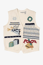 Vintage White The Villager Ugly Christmas Vest (1990s)