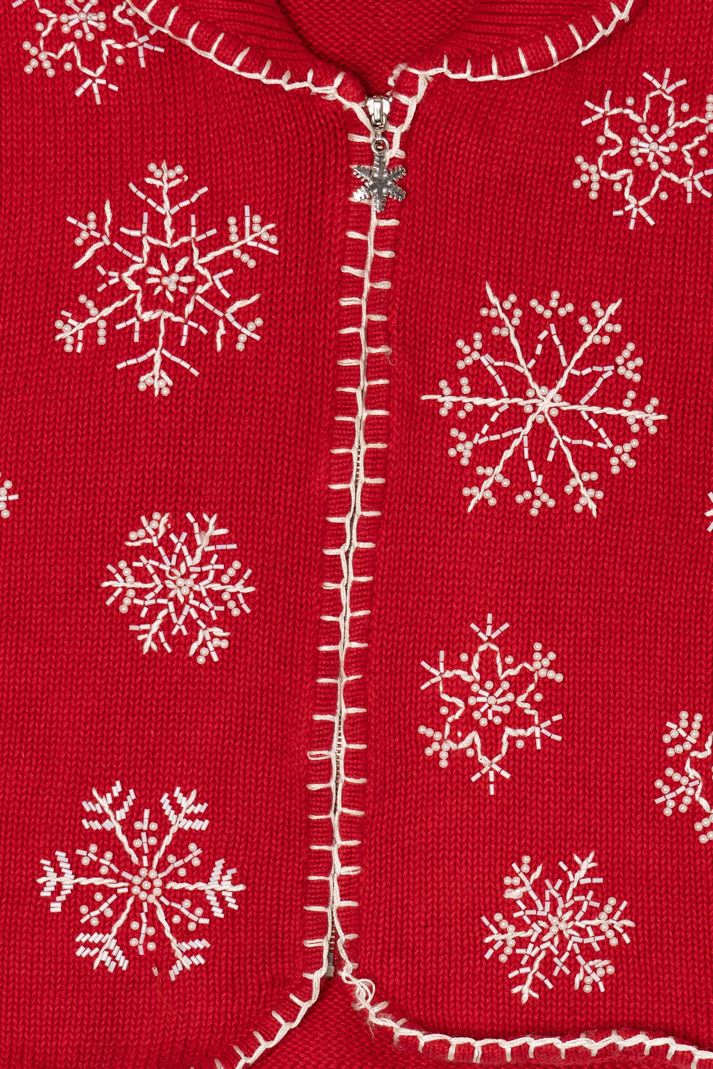 Vintage Red Westbound Snowflakes Ugly Christmas Vest (1990s)