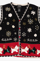 Vintage Black Designers Originals Studio Dogs Ugly Christmas Vest (1990s)