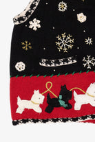 Vintage Black Designers Originals Studio Dogs Ugly Christmas Vest (1990s)