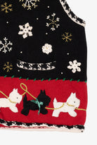 Vintage Black Designers Originals Studio Dogs Ugly Christmas Vest (1990s)
