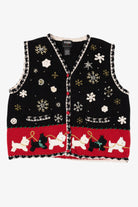 Vintage Black Designers Originals Studio Dogs Ugly Christmas Vest (1990s)