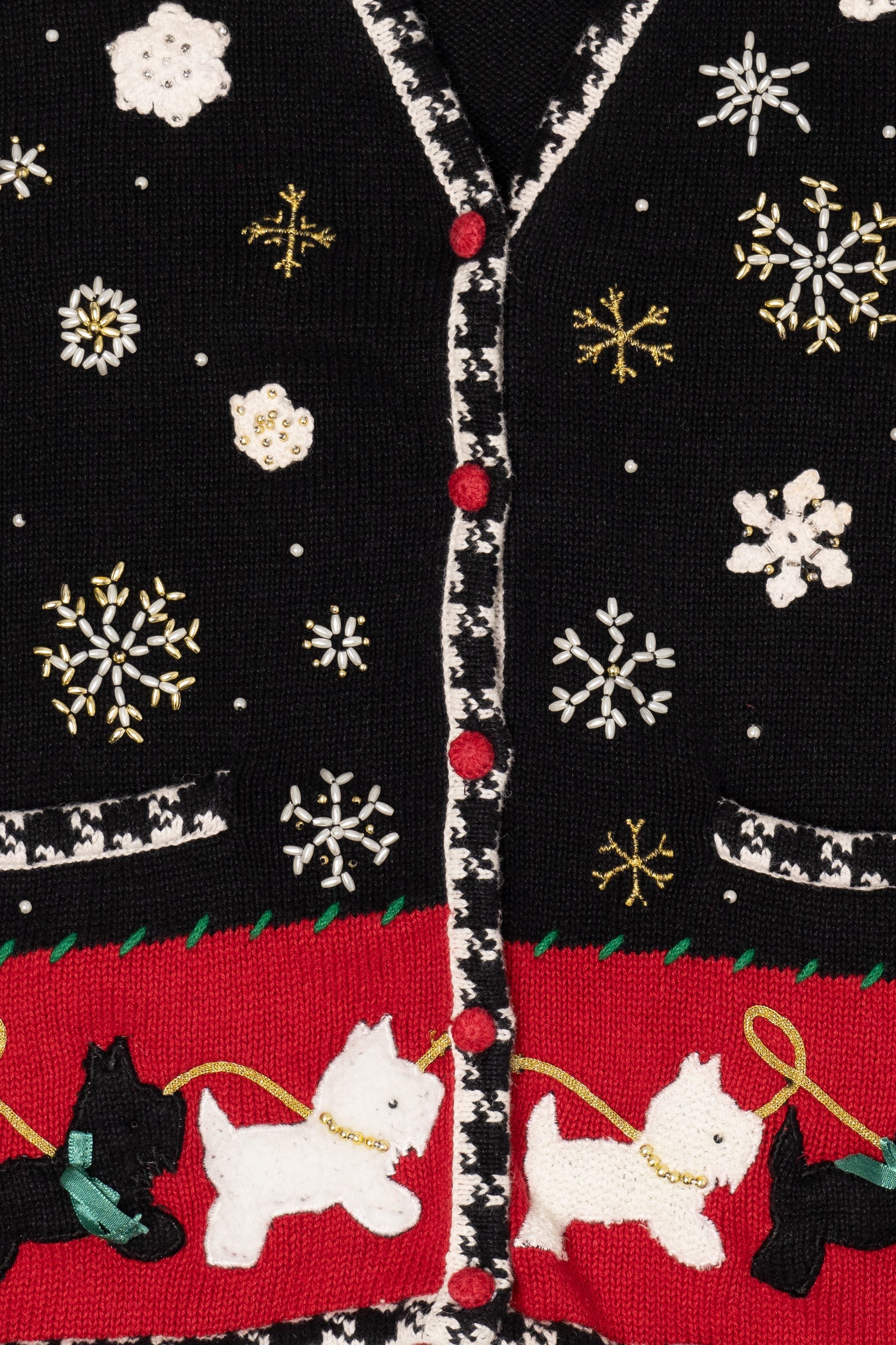 Vintage Black Designers Originals Studio Dogs Ugly Christmas Vest (1990s)