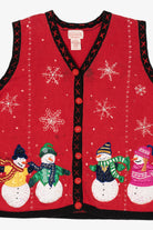Vintage Red Basic Editions Snowmen Ugly Christmas Vest (1990s)
