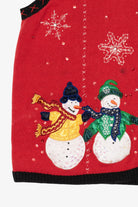 Vintage Red Basic Editions Snowmen Ugly Christmas Vest (1990s)