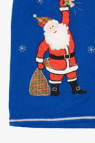 Vintage Blue Santa And Fireplace Ugly Christmas Vest (2000s)