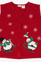 Vintage Red Bobbie Brooks Snowmen Ugly Christmas Vest (1990s)