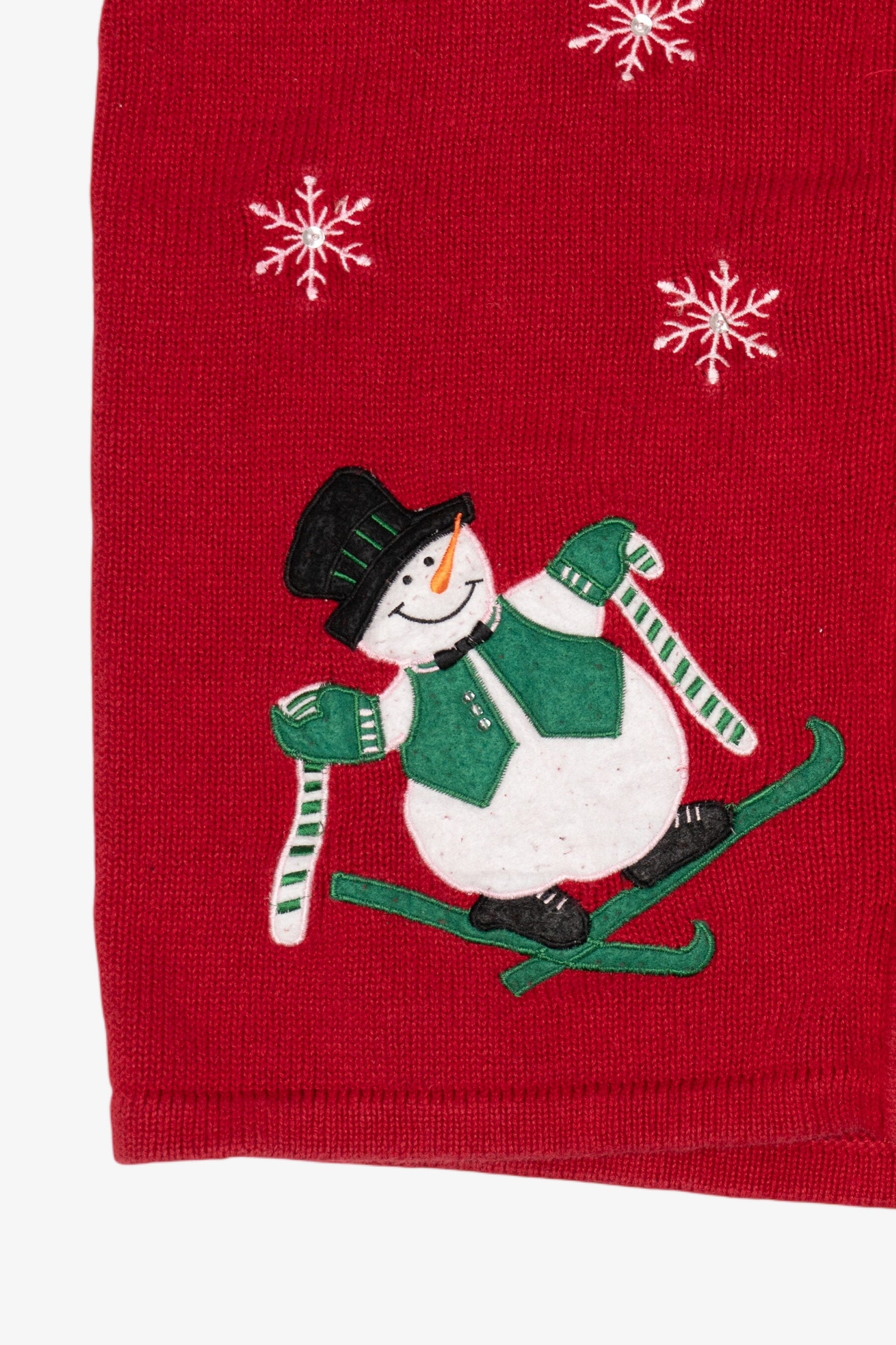 Vintage Red Bobbie Brooks Snowmen Ugly Christmas Vest (1990s)