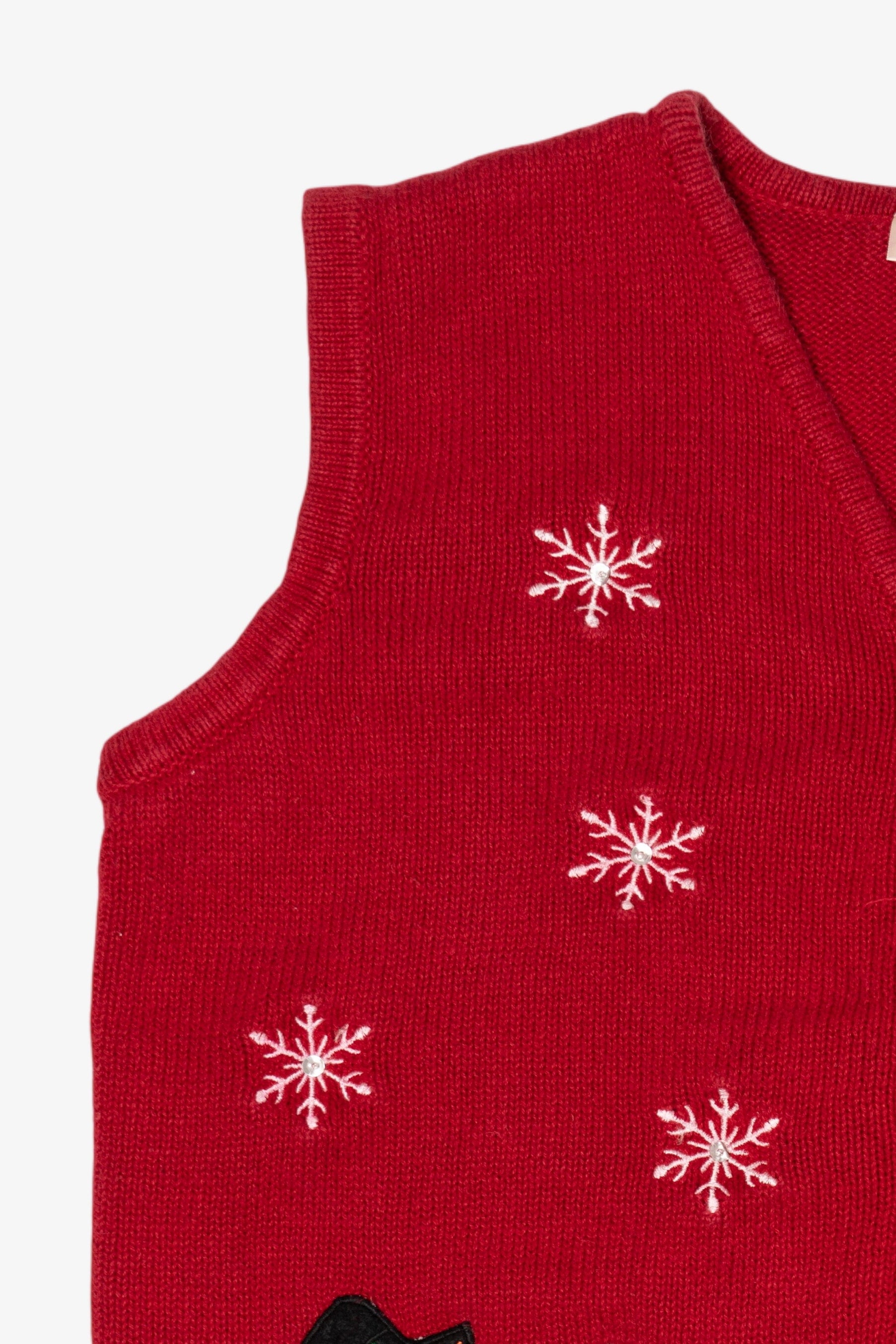 Vintage Red Bobbie Brooks Snowmen Ugly Christmas Vest (1990s)