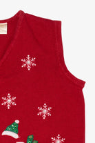 Vintage Red Bobbie Brooks Snowmen Ugly Christmas Vest (1990s)
