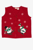 Vintage Red Bobbie Brooks Snowmen Ugly Christmas Vest (1990s)