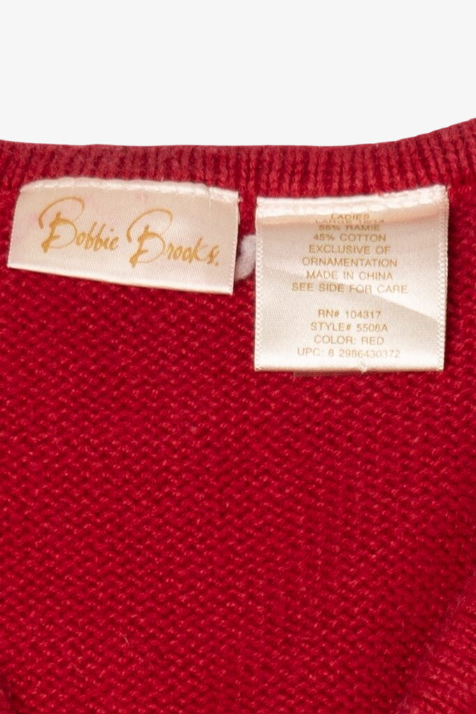Vintage Red Bobbie Brooks Snowmen Ugly Christmas Vest (1990s)