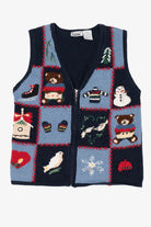 Vintage Blue Capacity Ugly Christmas Vest (1990s)