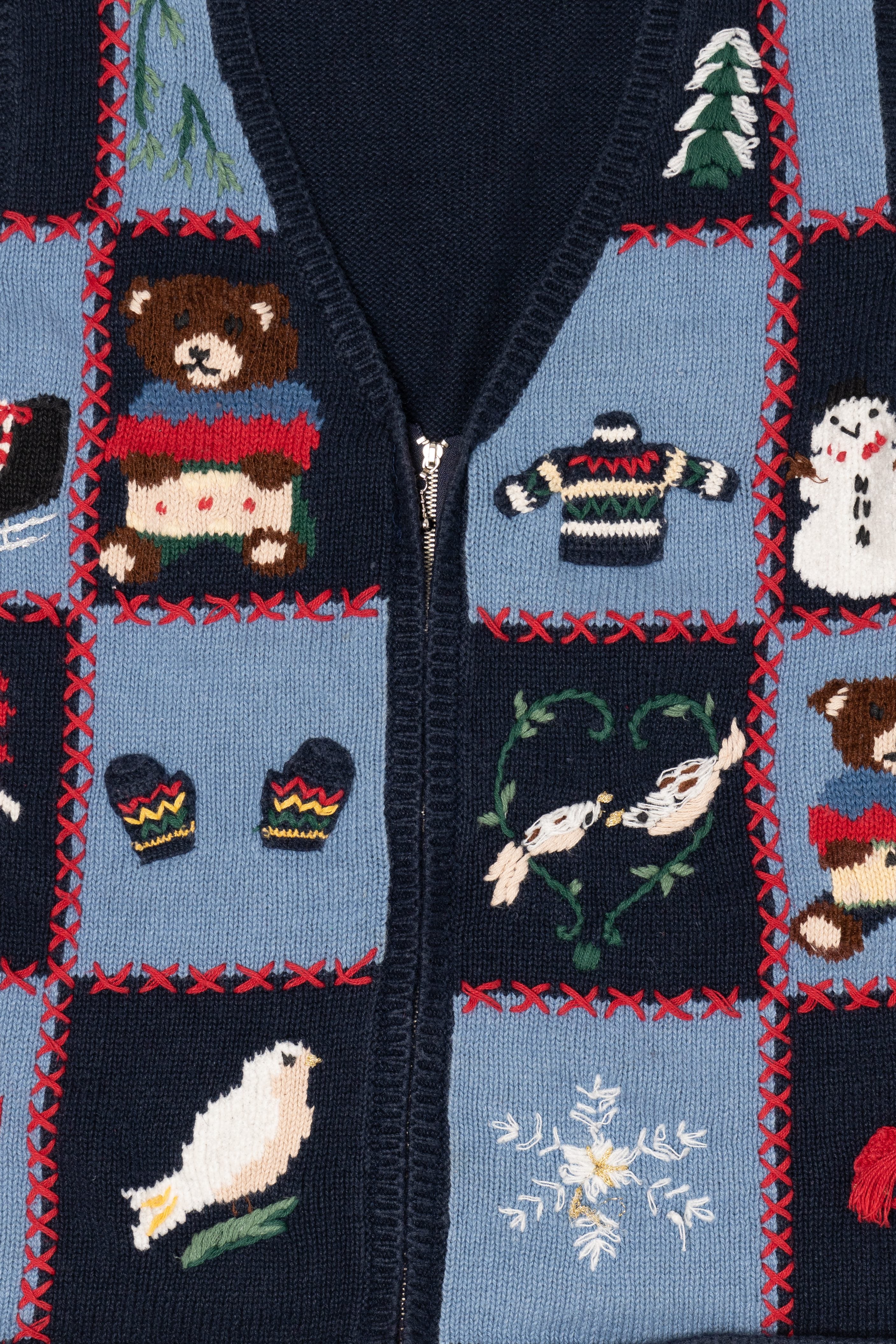 Vintage Blue Capacity Ugly Christmas Vest (1990s)