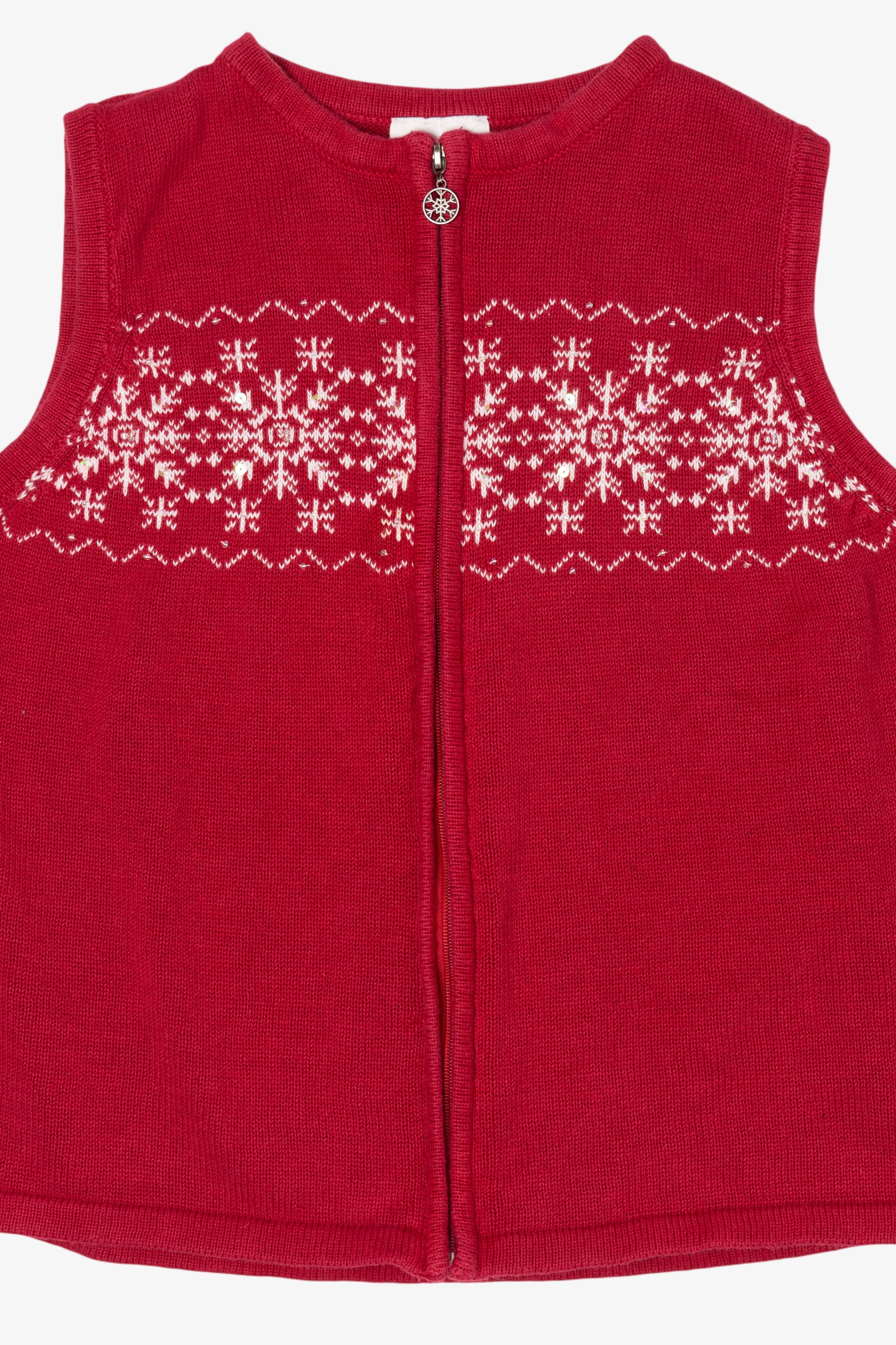 Vintage Red Breckenridge Snowflakes Ugly Christmas Vest (2000s)
